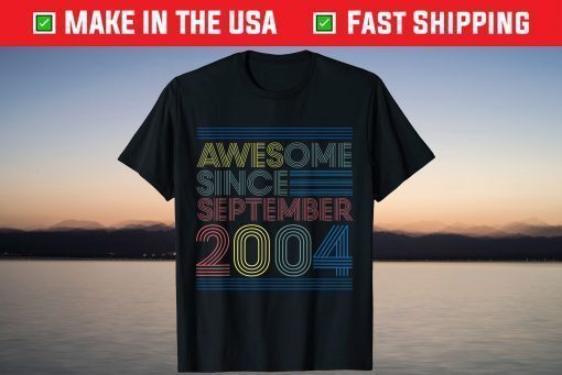 Awesome Since September 2004 birthday 17th Birthday T-Shirt