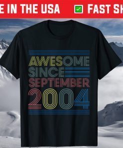 Awesome Since September 2004 birthday 17th Birthday T-Shirt