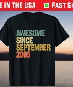 Awesome Since September 2009 12 Years Old 12th Birthday T-Shirt