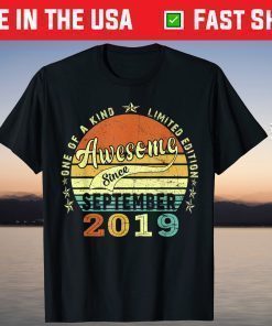 Awesome Since September 2019 2th Birthday 2 Years Old Us 2021 T-Shirt