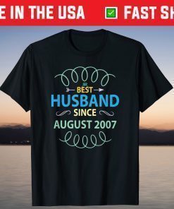 Best Husband Since August 2007, 14th Wedding Anniversary T-Shirt