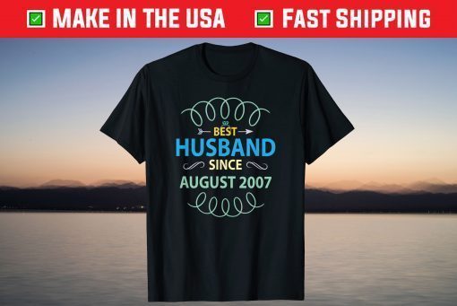 Best Husband Since August 2007, 14th Wedding Anniversary T-Shirt