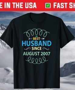 Best Husband Since August 2007, 14th Wedding Anniversary T-Shirt