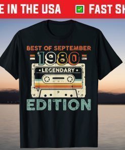 Best of September 1980 Mixtape 41st Birthday T-Shirt