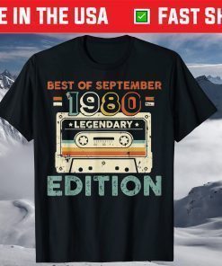 Best of September 1980 Mixtape 41st Birthday T-Shirt