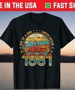 Born In August 1981 40th Birthday Retro 40 Years Old Classic T-Shirt