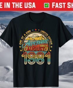 Born In August 1981 40th Birthday Retro 40 Years Old Classic T-Shirt