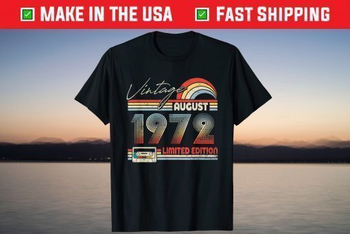 Happy 49th Birthday Vintage August 1972 49 Years Old Classic T-Shirt