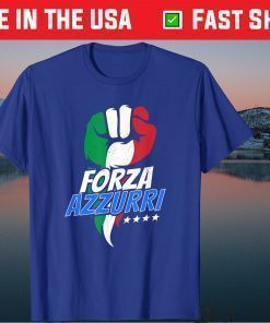 Italy Forza Azzurri Italian National Flag Football Soccer Gift T-Shirt