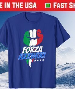 Italy Forza Azzurri Italian National Flag Football Soccer Gift T-Shirt