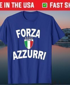 Italy Forza Azzurri Soccer Jersey Italia Flag Football Classic T-Shirt