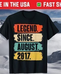 Legend Since August 2017 Birthday 4 Year Old T-Shirt