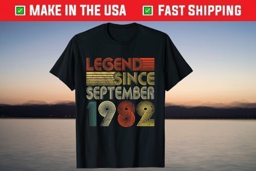 Legend Since September 1982 Retro 39th Birthday 39 Years Old T-Shirt