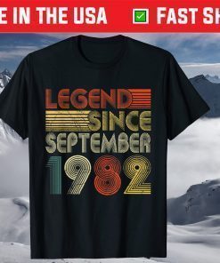 Legend Since September 1982 Retro 39th Birthday 39 Years Old T-Shirt