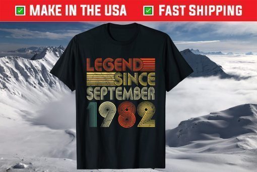 Legend Since September 1982 Retro 39th Birthday 39 Years Old T-Shirt