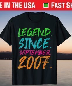 Legend Since September 2007 Birthday 14th Birthday T-Shirt