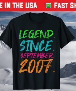 Legend Since September 2007 Birthday 14th Birthday T-Shirt