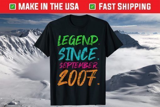 Legend Since September 2007 Birthday 14th Birthday T-Shirt