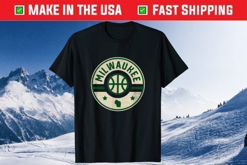 Milwaukee Basketball Stars and Stripes Wisconsin Map Outline Classic T-Shirt