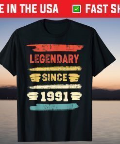 Retro Birthday Vintage Legendary Since 1991 Classic T-Shirt