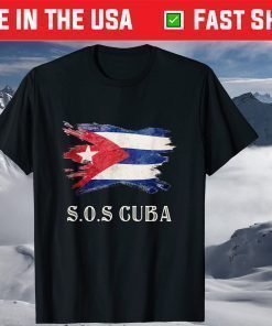 Sos Cuba Flag Cuba Cuban Flag Gift T-Shirt