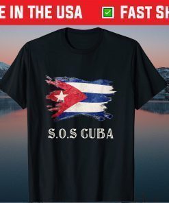 Sos Cuba Flag Cuba Cuban Flag T-Shirt