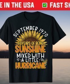 Sunflower September Women 1970 51th Birthday 51 Years Old T-Shirt