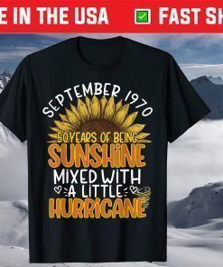 Sunflower September Women 1970 51th Birthday 51 Years Old T-Shirt