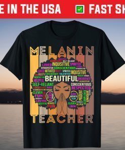 Teacher Black Girl Magic Melanin Teachers Back To School Fun T-Shirt