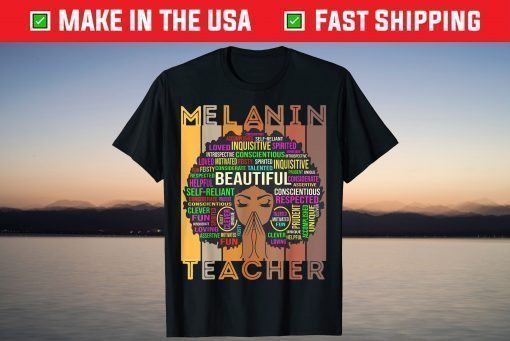 Teacher Black Girl Magic Melanin Teachers Back To School Fun T-Shirt