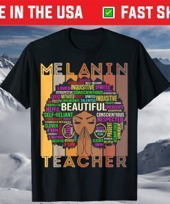 Teacher Black Girl Magic Melanin Teachers Back To School Fun T-Shirt