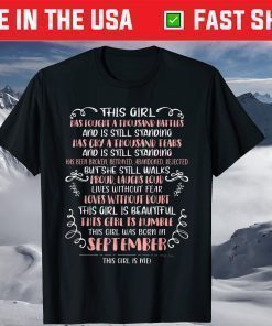 This Girl Has Fought A Thousand Battles Born In September Shirt