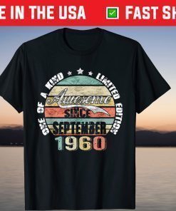 Vintage 1960 September 60 Year Old 60th Birthday T-Shirt