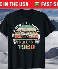 Vintage 1960 September 60 Year Old 60th Birthday T-Shirt