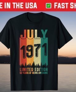 Vintage 1971 50 Years Old Retro 50Th Birthday T-Shirt