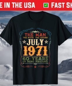 Vintage 1971 50 Years Old Retro 50Th Birthday T-Shirt