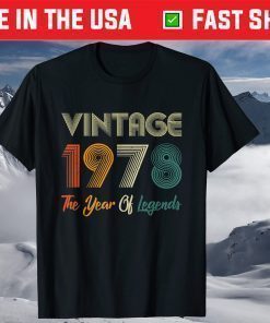 Vintage 1978 Retro Bday 43 Years Old Gift T-Shirt