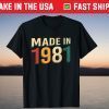 Vintage 1981 40 Years Old Retro 40Th Birthday T-Shirt