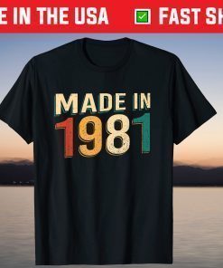 Vintage 1981 40 Years Old Retro 40Th Birthday T-Shirt