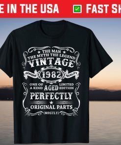 Vintage 1982 Man Myth Legend 39th Birthday 39 Years Old T-Shirt