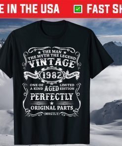 Vintage 1982 Man Myth Legend 39th Birthday 39 Years Old T-Shirt