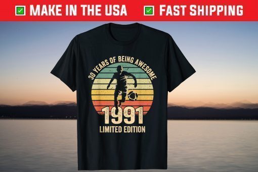 Vintage 1991 30 Years Old Retro 30Th Birthday T-Shirt