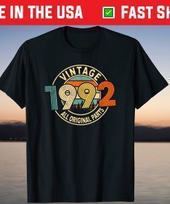 Vintage 1992 All Original Parts 29th Birthday 29 Years Old T-Shirt