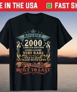 Vintage 21 Years Old August 2000 21st Birthday Classic T-Shirt