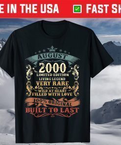 Vintage 21 Years Old August 2000 21st Birthday Classic T-Shirt