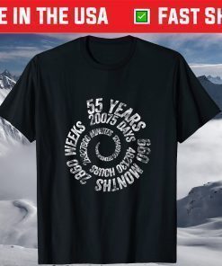 Vintage 55 Years Old Being Awesome 55th Birthday T-Shirt