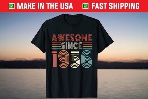 Vintage 65th Birthday Retro Awesome Since 1956 T-Shirt