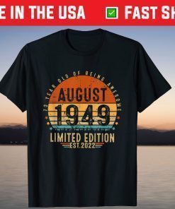 Vintage 73rd Birthday Born in August 1949 73 Years Old Classic T-Shirt