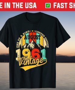 Vintage August 1961 Retro 60th Birthday Limited Edition Us 2021 T-Shirt