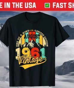 Vintage August 1961 Retro 60th Birthday Limited Edition Us 2021 T-Shirt